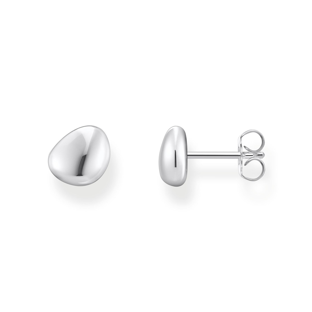H2307 001 21 Thomas Sabo Hoop Earrings Small silver ear studs in organic shape