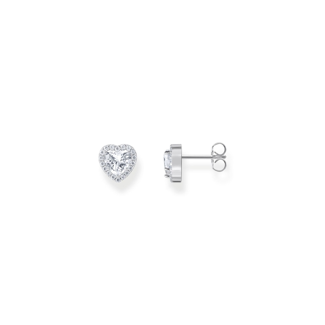 Boucles D'oreilles Cœur Argenté Tiny Love - Neuf Avec étiquettes