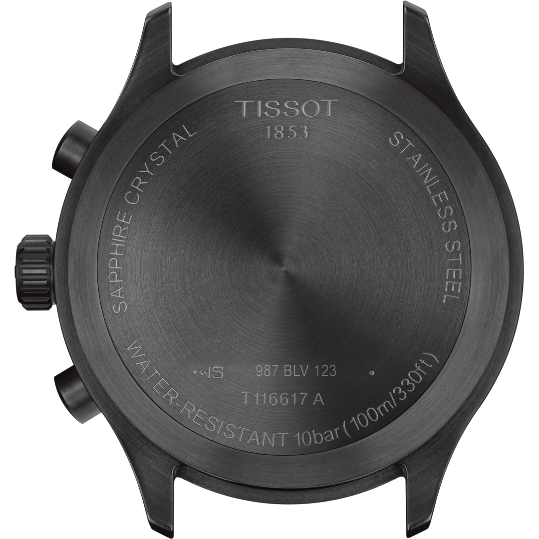 Tissot T116.617.36.052.00 Chrono XL Vintage, Cronografo Uomo, Cassa 45mm, Vetro Zaffiro, Cinturino Pelle Nera, Movimento Al Quarzo Svizzero