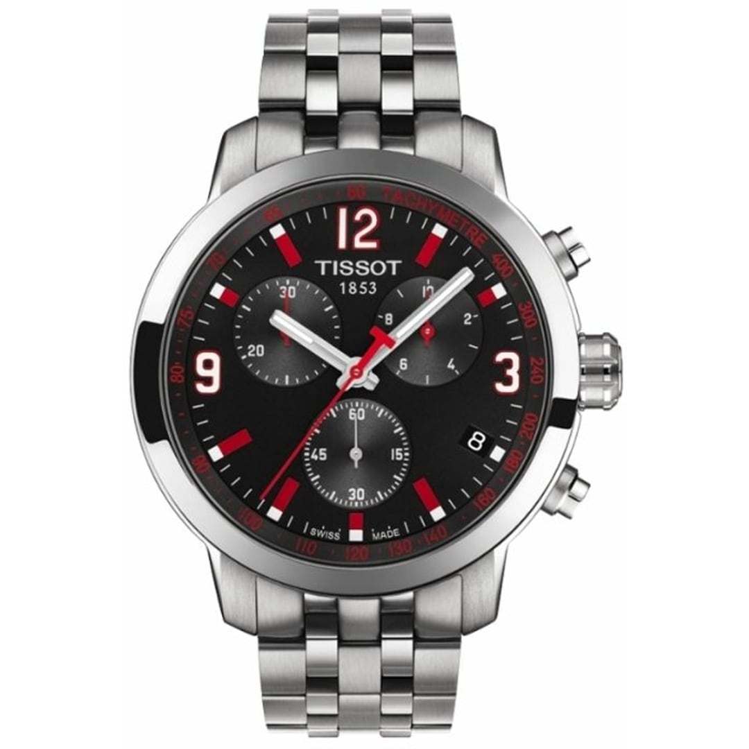 Tissot PRC 200 Asian Games Special Edition Black Dial Silver Steel Strap Watch For Men - T055.417.11.057.01 main image 1