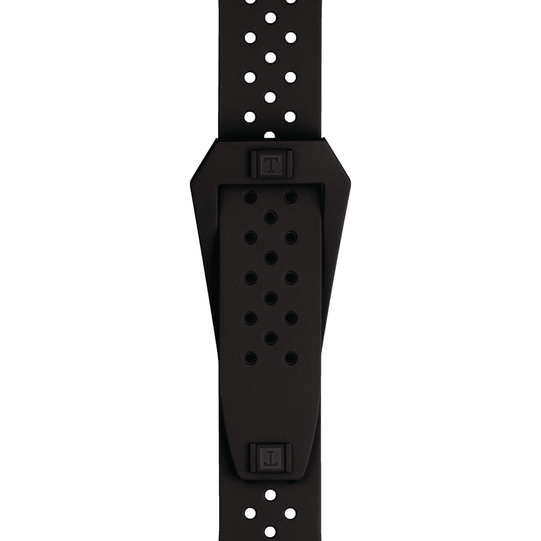 Bracelet De Montre Tissot - Acier Et Caoutchouc Noir - Largeur 20mm - Compatible Omega - Occasion