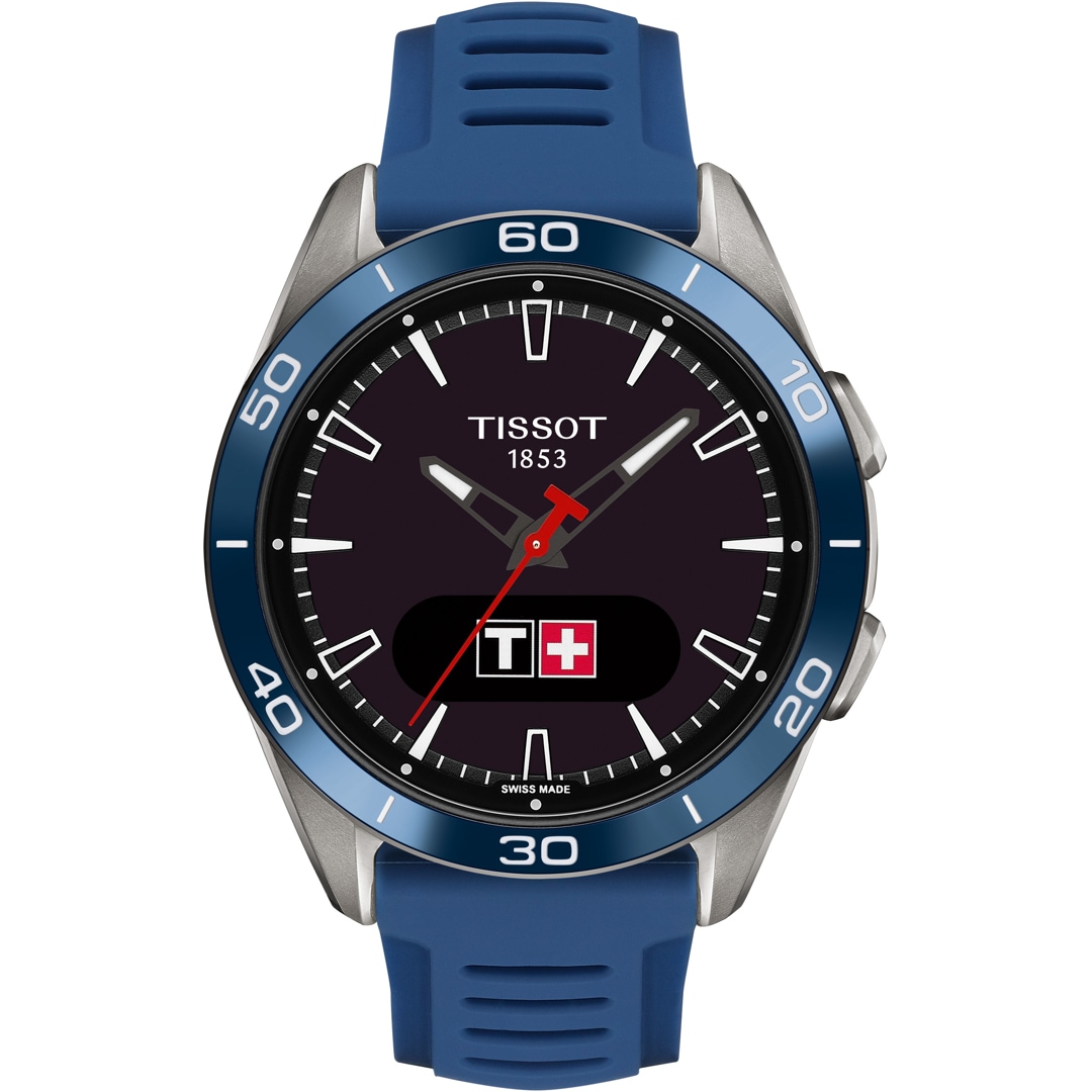 Tissot T Touch Connect Sport Smartwatch Titan mit blauem