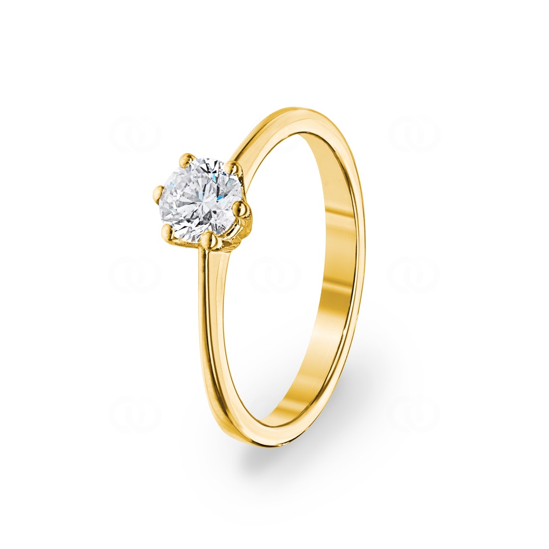 SO 082189 50 GG Engagement Ring 750 18 K Yellow Gold with Diamond 0.51 ct H si