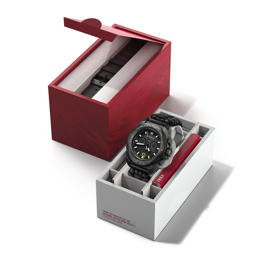 Victorinox I.N.O.X. Chrono 43mm – Orologio Uomo – Quadrante Rosso E Cinturino In Gomma – Svizzero - 6
