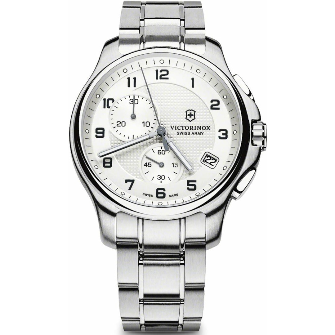 Victorinox men's chronograph officer stainless steel bracelet watch 42mm sales