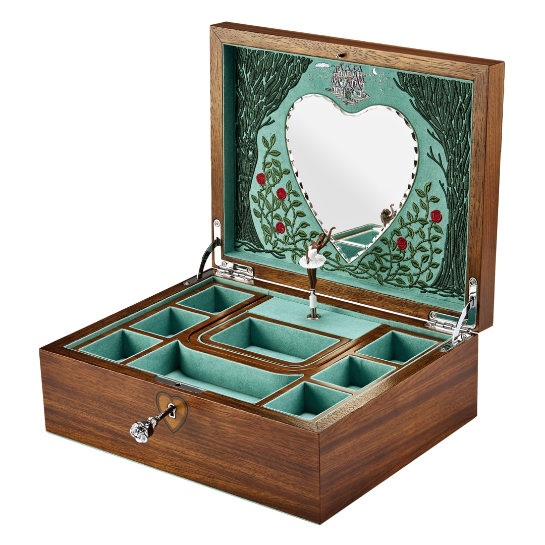 Boîte à Bijoux Musicale En Bois Marqueté 12x12x6.5 Cm - Occasion