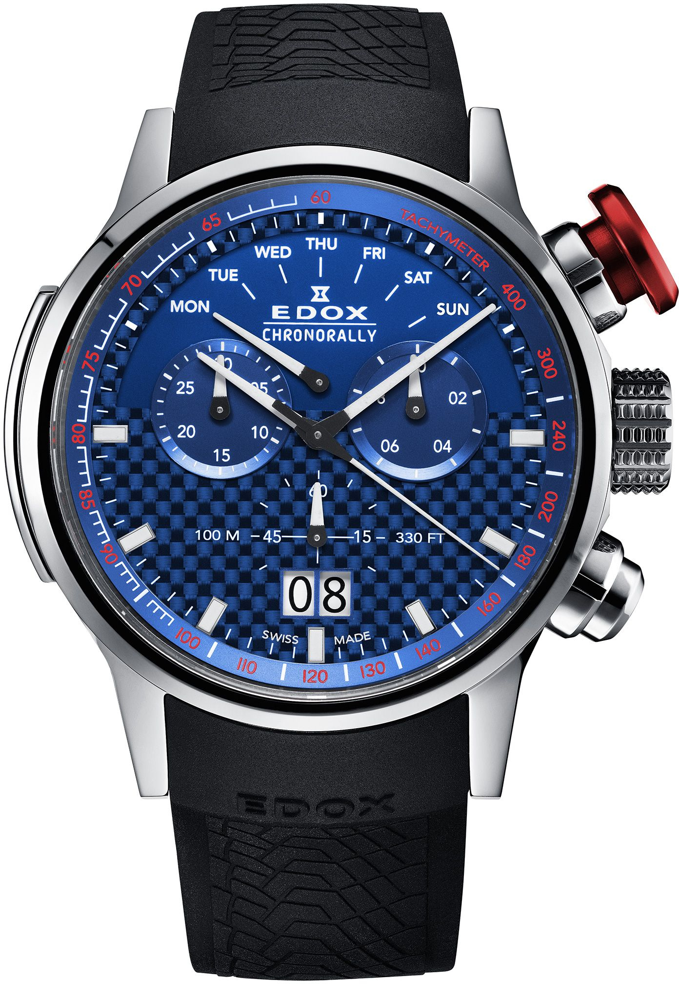 edox men's 38001 tin ain chronorally analog display swiss quartz black watch