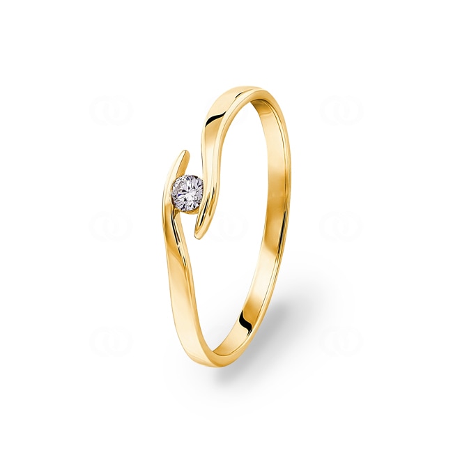 0.05 carats diamants bague tension or jaune 750/18 ct 0.05 carats diamants bague tension or jaune 750/18 ct - RO37GG