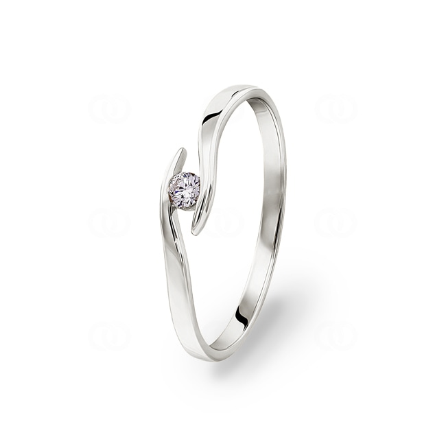 0.05 carats diamants bague tension or gris 750/18 ct 0.05 carats diamants bague tension or gris 750/18 ct - RO37WG