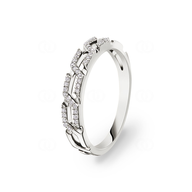 0.08 carats diamants bague or gris 750/18 ct - RI-072308-WG