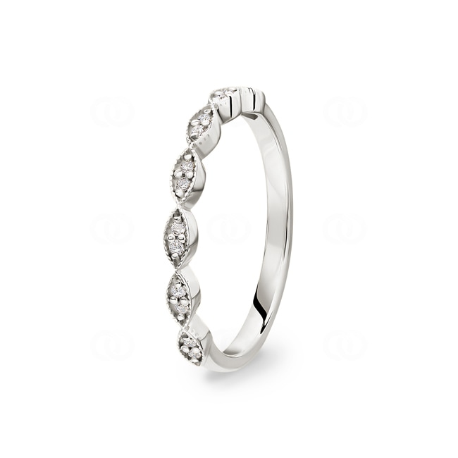 0.08ct Diamond Ring 750/18 K White Gold - RO23WG