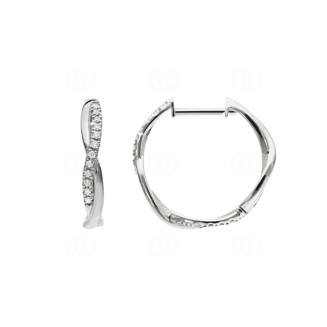 0.10 carats diamants créoles or gris 750/18 ct - EO1WG