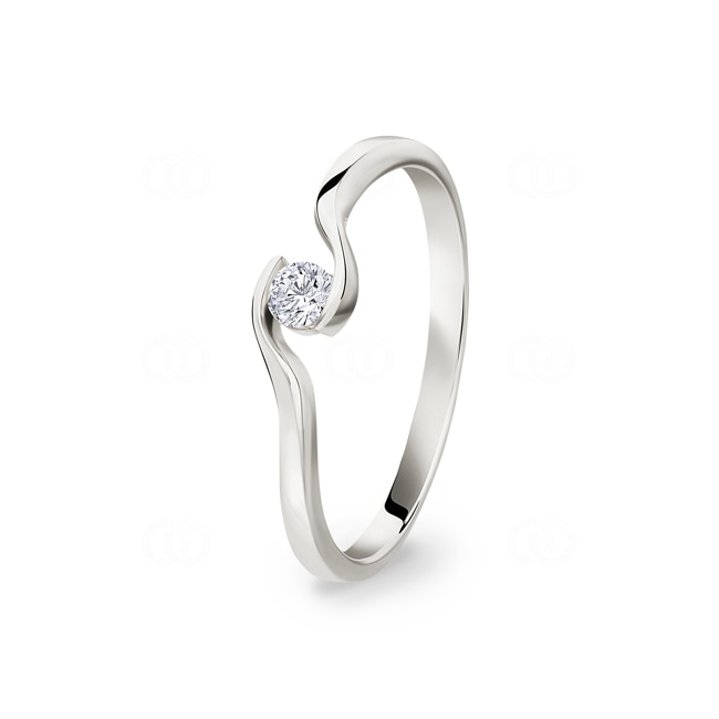 0.10 Karat Diamant Spannring 750/18 K Weissgold - RO38WG