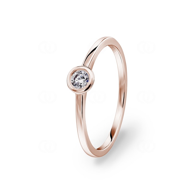0.10 Karat Diamant Verlobungsring 750/18 K Roségold, Zargenfassung - CGSO003-010-RG