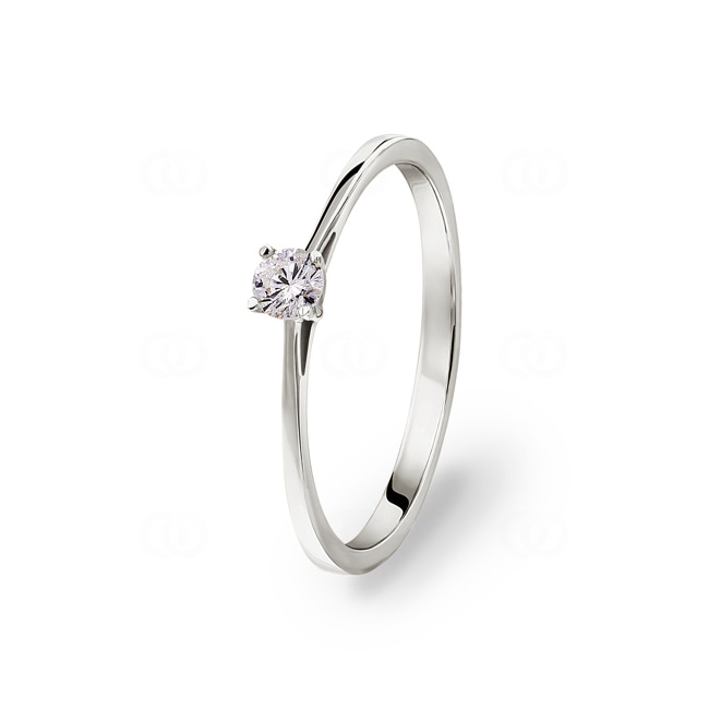 0.10 Karat Diamant Verlobungsring 750/18 K Weissgold, 4-Griff - CGSO001-010-WG