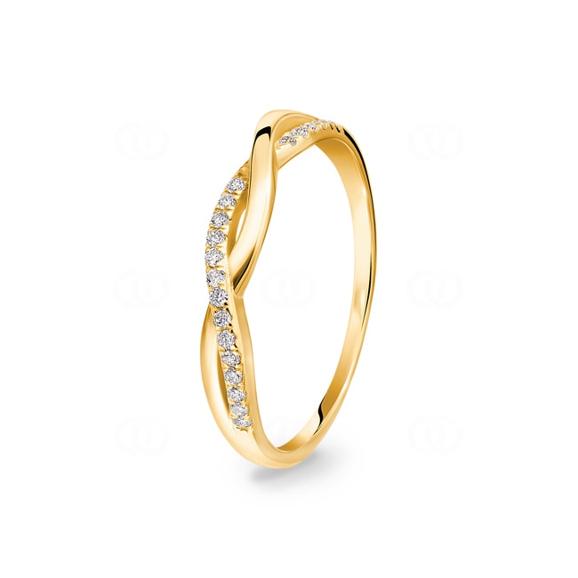 0.10 carats diamants bague or jaune 750/18 ct - RO13GG