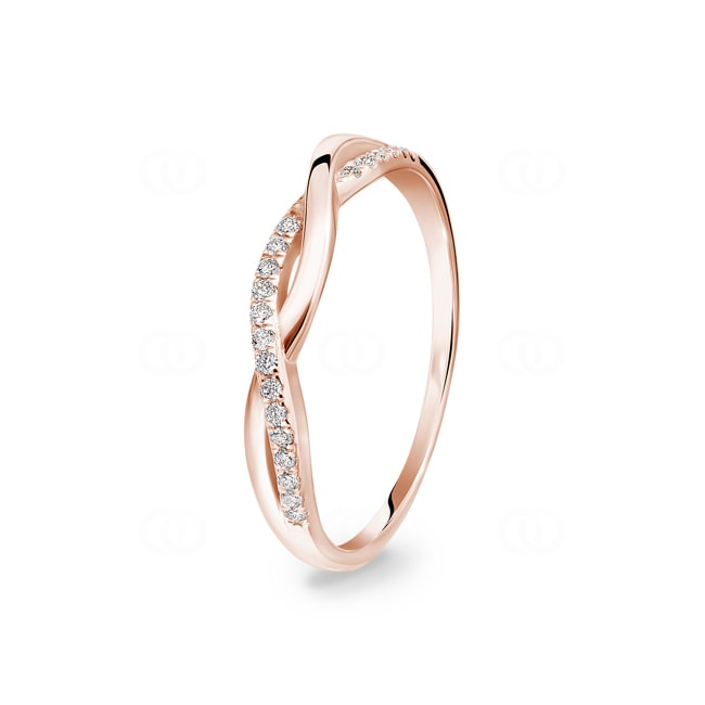 0.10 carats diamants bague or rosé 750/18 ct - RO13RG