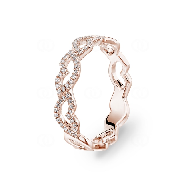 0.12 Karat Diamantring 750/18 K Roségold - RI-36678-RG