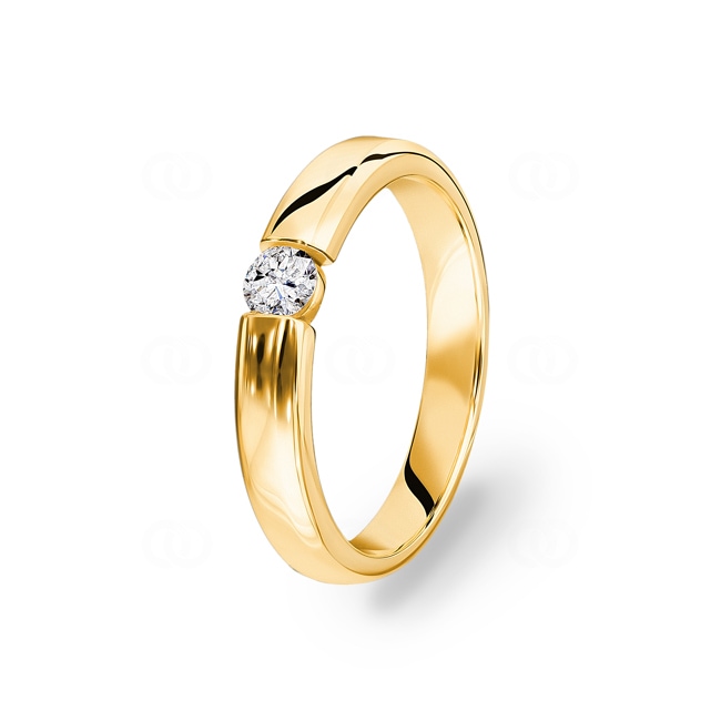 0.15 carats diamants bague tension or jaune 750/18 ct - RO17GG