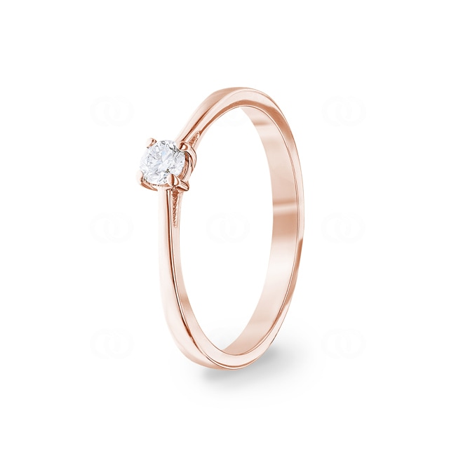 0.15 Karat Diamant Verlobungsring 750/18 K Roségold in 4-Griff - CGSO001-015-RG