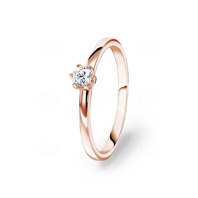 0.15 Karat Diamant Verlobungsring 750/18 K Roségold, 6-Griff - CGSO002-015-RG