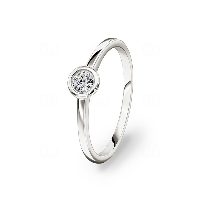 0.15 Karat Diamant Verlobungsring 750/18 K Weissgold in Zargenfassung - CGSO003-015-WG