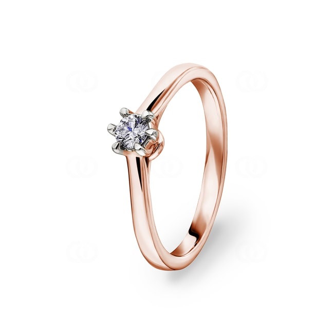 0.15ct Diamond Solitaire Ring 750/18 K Rose Gold - RI-07259-RG