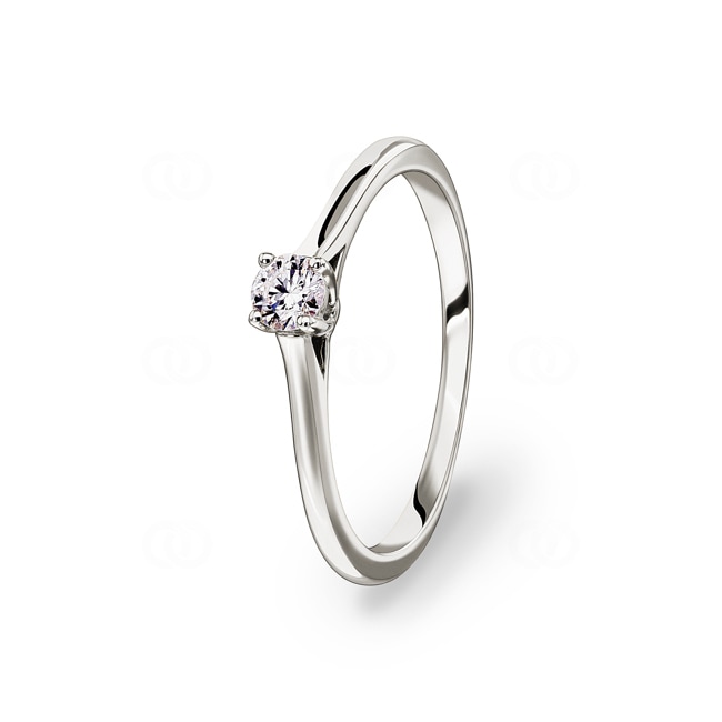 0.15ct Diamond Solitaire Ring 750/18 K White Gold - RI-00676-WG