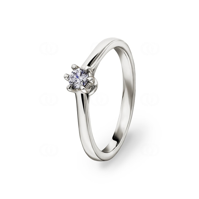 0.15ct Diamond Solitaire Ring 750/18 K White Gold - RI-07259-WG