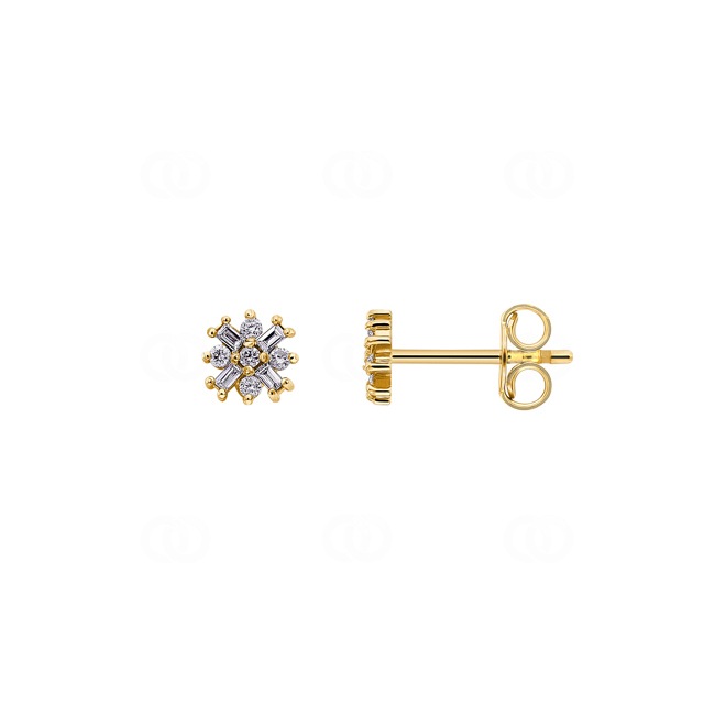 0.16ct Diamond Stud Earrings 750/18 K Yellow Gold - OR-17487-GG