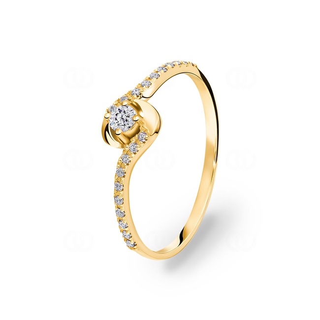 0.16 Karat Verlobungsring 750/18 K Gelbgold - RO4GG