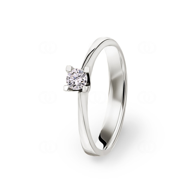 0.17ct diamant bague solitaire or gris 750/18 ct Ø 54 - PYZ40029