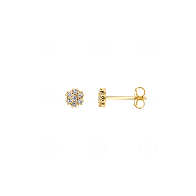 0.18ct Diamond Stud Earrings 750/18 K Yellow Gold - OR-15125-GG