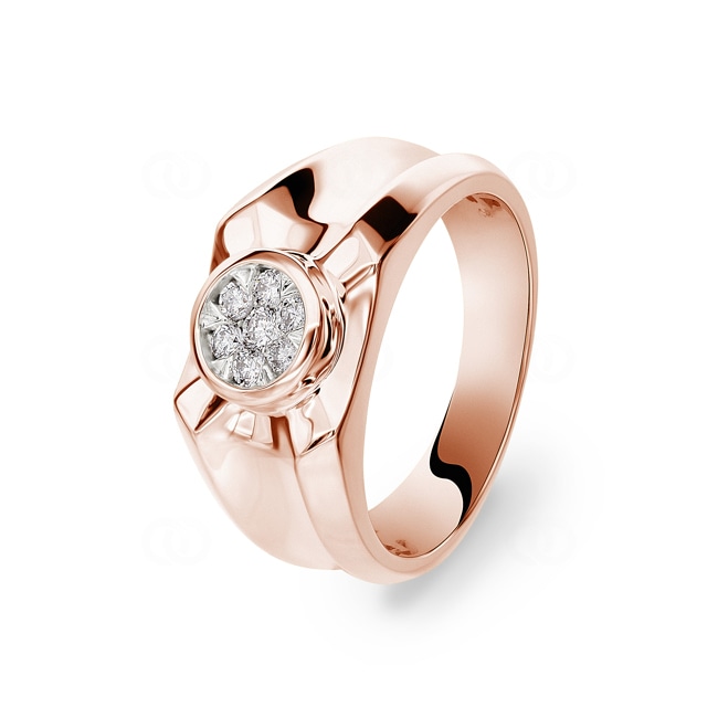 0.20 carats diamants bague or rosé 750/18 ct - RI-53271-RG