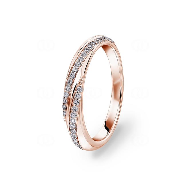 0.20 carats diamants bague or rosé 750/18 ct - RI-69918-RG