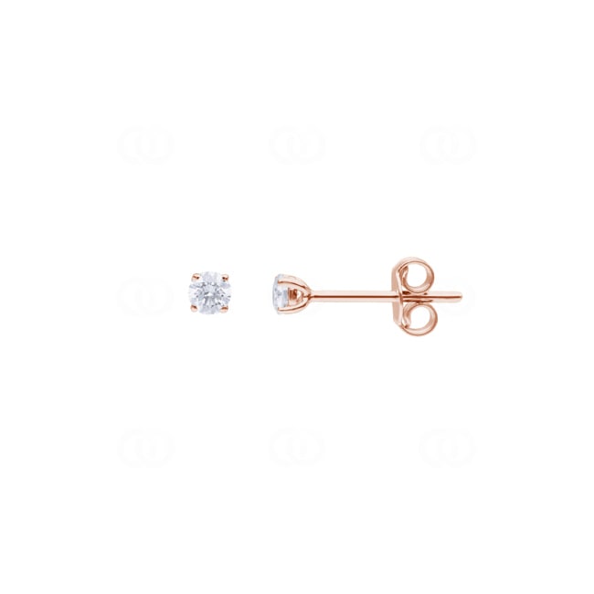 0.20 Karat Solitär Diamantohrstecker 750/18 K Roségold, 4-Griff - CGOR001-010-RG