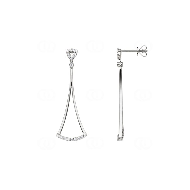 0.21 Karat Diamantohrhänger 750/18 K Weissgold - OR-34900-WG