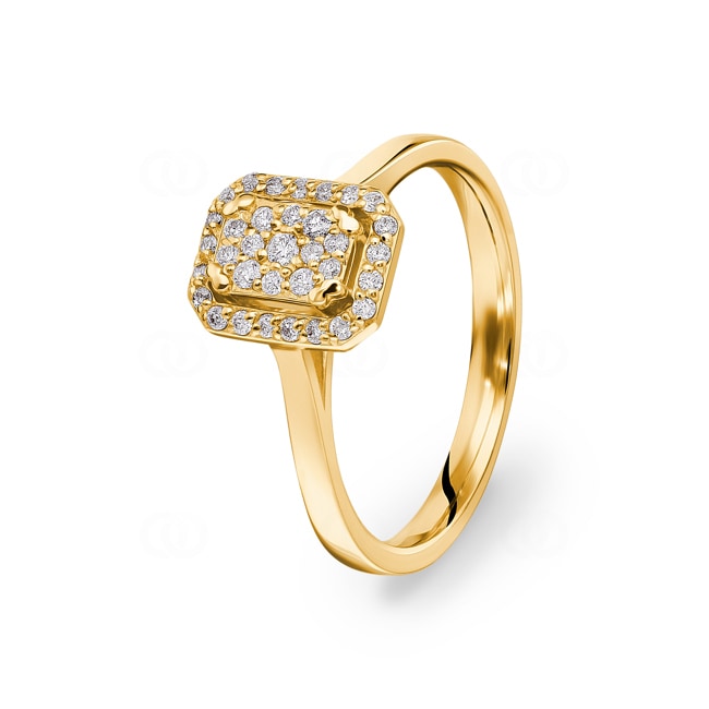 0.21ct Diamond Ring 750/18 K Yellow Gold - RI-17481-GG
