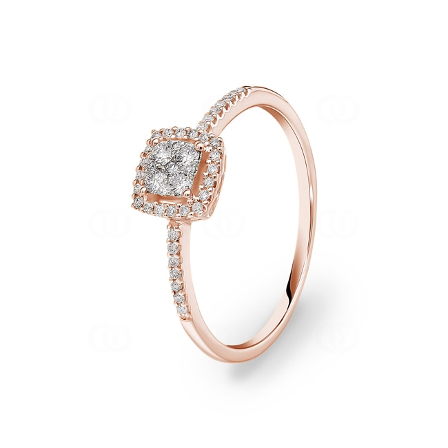 0.21 Karat Diamantring 750/18 K Roségold - RI-50291-RG