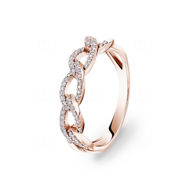 0.22ct Diamond Ring 750/18 K Rose Gold - RI-072309-RG