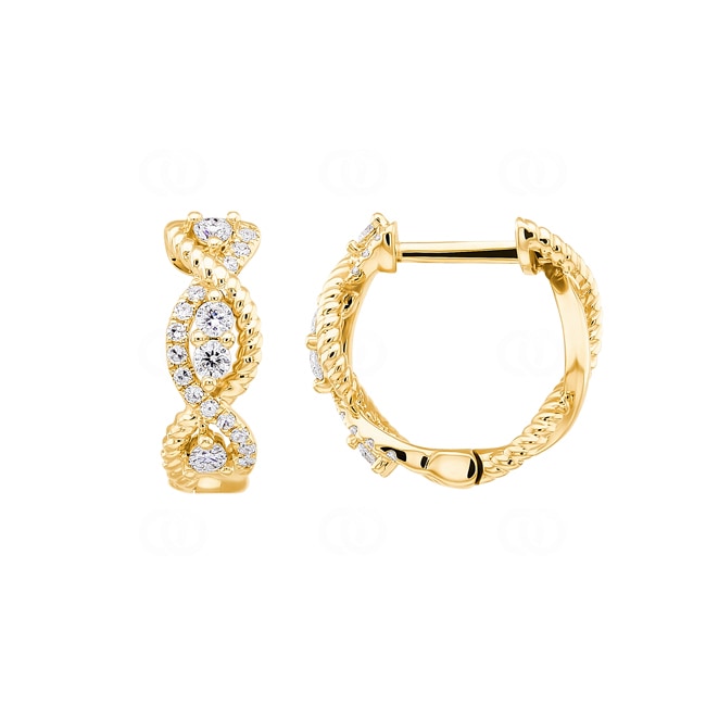 0.23 carats diamants créoles or jaune 750/18 ct 0.23 carats diamants créoles or jaune 750/18 ct - OR-47577-GG