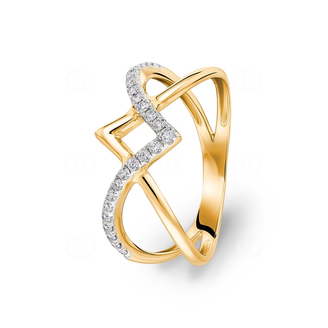 0.23ct Diamond Ring 750/18 K Yellow Gold - PR12677-01-GG