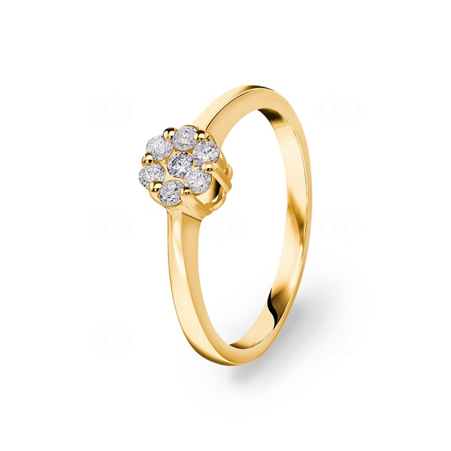 0.23ct Diamond Ring 750/18 K Yellow Gold - RI-003A-GG