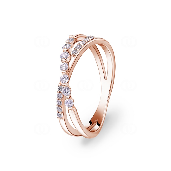 0.23 Karat Diamantring 750/18 K Roségold - RI-100298-RG