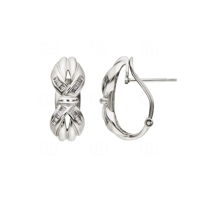 0.24ct Diamond Drop Earrings 750/18 K White Gold - EW13041