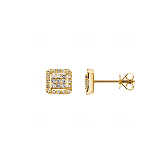 0.24ct Diamond Stud Earrings 750/18 K Yellow Gold - OR-47462-GG
