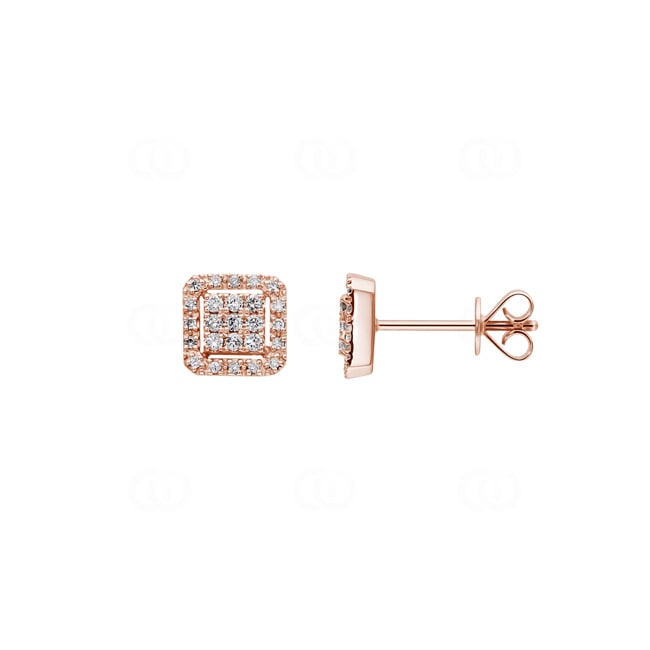 0.24ct Diamond Stud Earrings 750/18 K Rose Gold - OR-47462-RG
