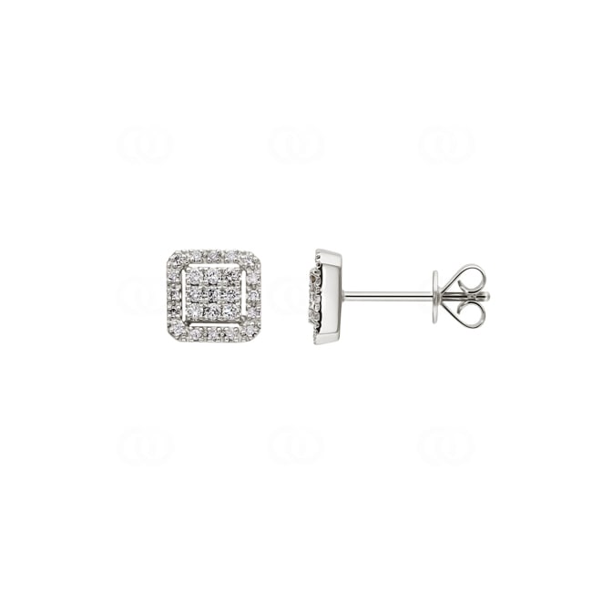 0.24ct Diamond Stud Earrings 750/18 K White Gold - OR-47462-WG
