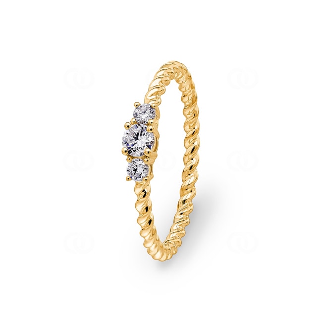 0.24 Karat Trilogie Diamantring 750/18 K Gelbgold - RI-73363-GG