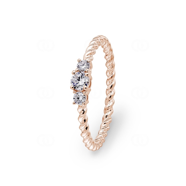 0.24 Karat Trilogie Diamantring 750/18 K Roségold - RI-73363-RG